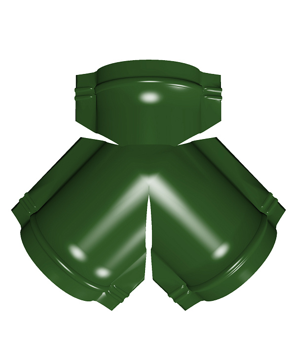Доборные элементы Grand Line Тройник Y конька полукруглого RAL 6002 лиственно-зеленый - 1