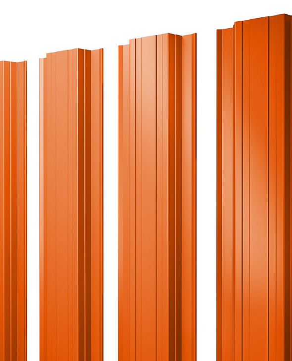 Штакетник Прямоугольный Grand Line RAL 2004 оранжевый - 1
