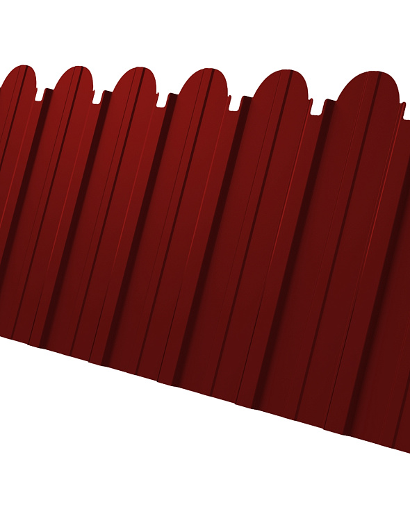 Заборы фигурные из профнастила Grand Line С10 (A) RAL 3011 коричнево-красный - 1