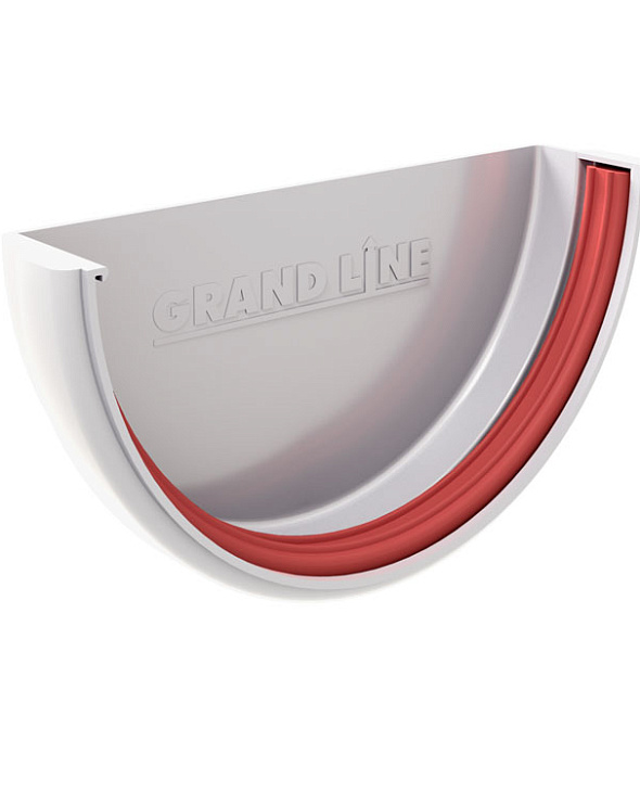 Заглушка желоба Grand Line Классика (120/90) RAL 9003 сигнальный белый - 1