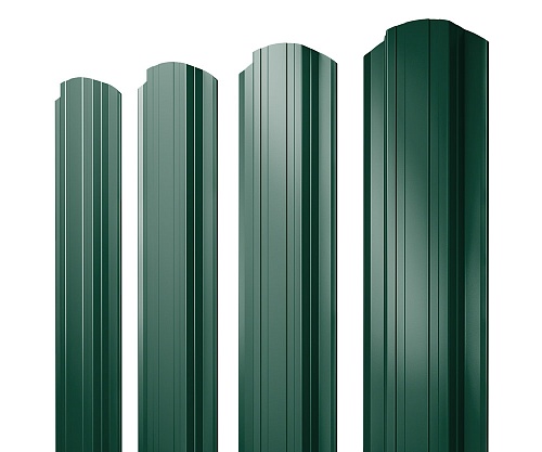 Штакетник Прямоугольный фигурный Grand Line RAL 6005 зеленый мох