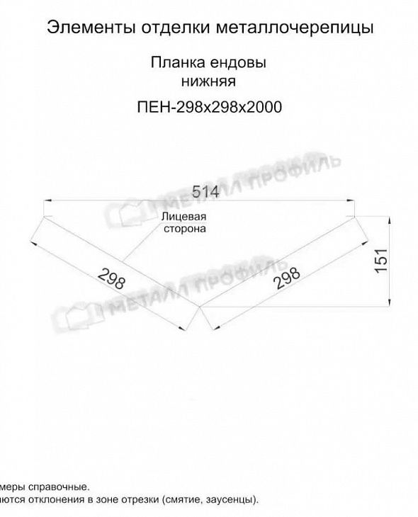 Планка ендовы нижняя МЕТАЛЛ ПРОФИЛЬ RAL5002 - 2