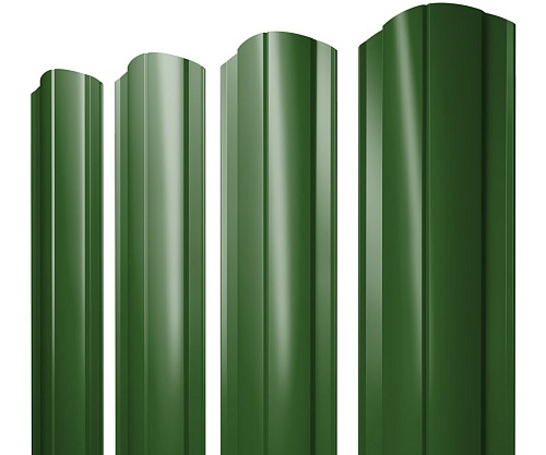 Штакетник круглый фигурный Grand Line RAL 6002 лиственно-зеленый
