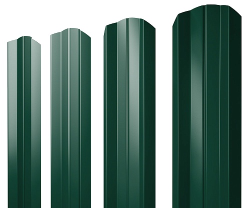 Штакетник М-образный фигурный Grand Line RAL 6005 зеленый мох