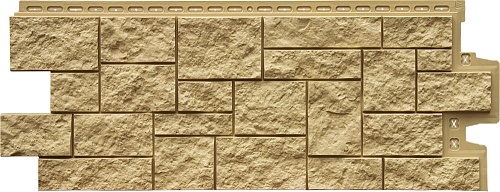 Фасадная панель Grand Line Дикий камень Песочный