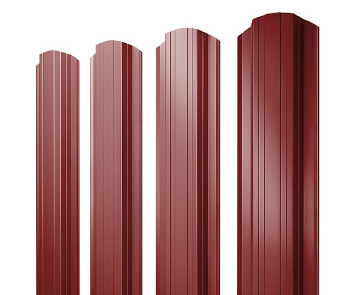 Штакетник Прямоугольный фигурный Grand Line RAL 3011 коричнево-красный