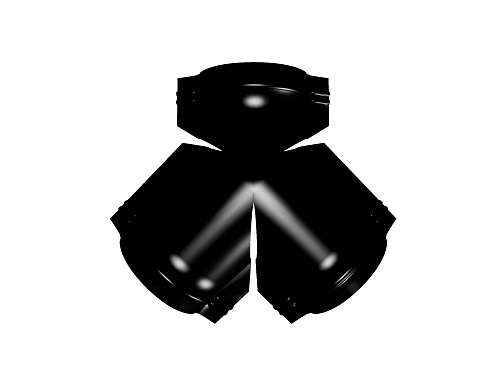 Доборные элементы Grand Line Тройник Y конька полукруглого RR 33 черный (близкий RAL 9004)