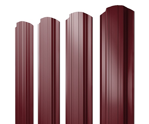 Штакетник Прямоугольный фигурный Grand Line RAL 3005 красное вино