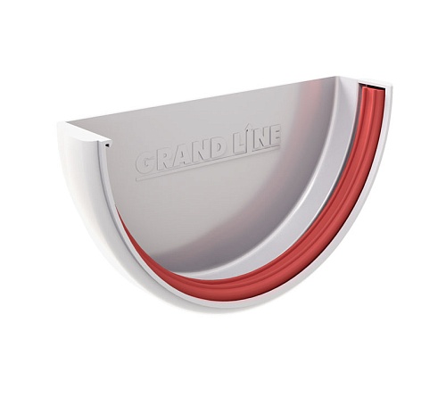 Заглушка желоба Grand Line Классика (120/90) RAL 9003 сигнальный белый