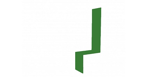 Доборные элементы Grand Line Планка примыкание боковое фальц RAL 6002 лиственно-зеленый