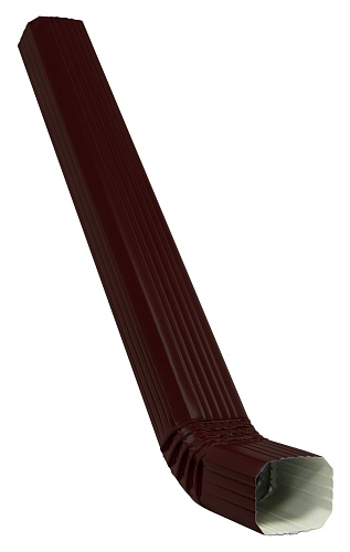 Труба прямоугольная с коленом Vortex RAL 8017 шоколад