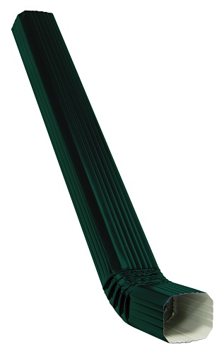 Труба прямоугольная с коленом Vortex RAL 6005 зеленый мох