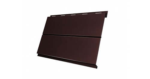 Металлический сайдинг Grand Line Вертикаль Line RR 887 шоколадно-коричневый 