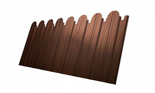 Заборы фигурные из профнастила Grand Line С10 (В) Choco Wood