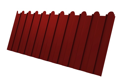Заборы фигурные из профнастила Grand Line С8 (A) RAL 3011 коричнево-красный