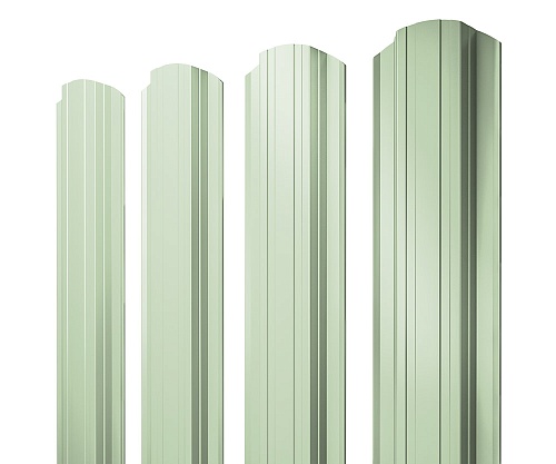 Штакетник Прямоугольный фигурный Grand Line RAL 6019 бело-зеленый