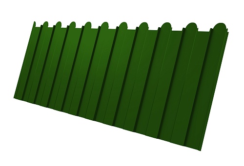 Заборы фигурные из профнастила Grand Line С8 (A) RAL 6002 лиственно-зеленый