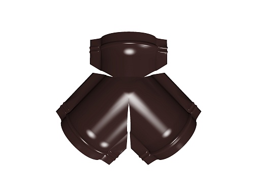 Доборные элементы Grand Line Тройник Y конька полукруглого RR 887 шоколадно-коричневый