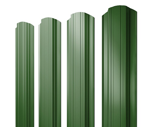 Штакетник Прямоугольный фигурный Grand Line RAL 6002 лиственно-зеленый