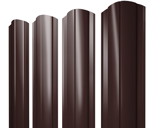 Штакетник круглый фигурный Grand Line RR 887 шоколадно-коричневый