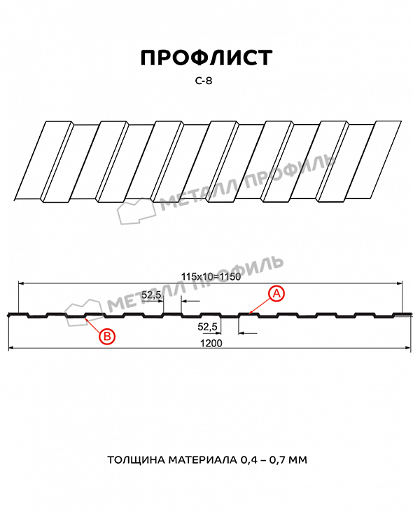 Профнастил МЕТАЛЛ ПРОФИЛЬ МП-35 белый дуб - 3