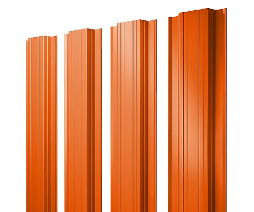 Штакетник Прямоугольный Grand Line RAL 2004 оранжевый