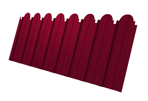 Заборы фигурные из профнастила Grand Line С10 (A) RAL 3003 рубиново-красный