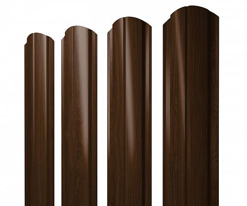 Штакетник Полукруглый фигурный Grand Line Slim Choco Wood