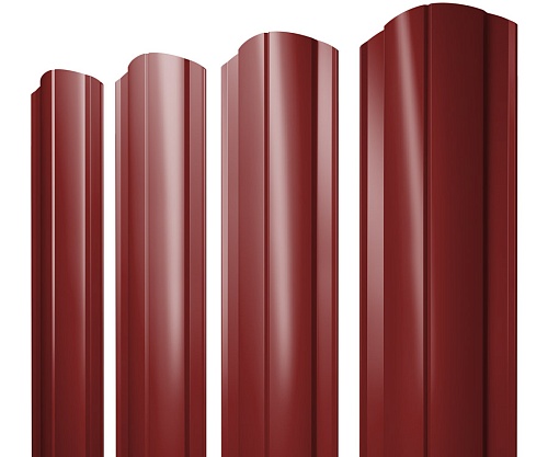 Штакетник круглый фигурный Grand Line RAL 3011 коричнево-красный