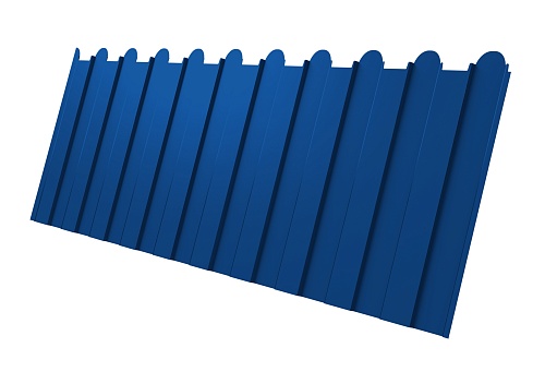 Заборы фигурные из профнастила Grand Line С8 (A) RAL 5005 сигнальный синий