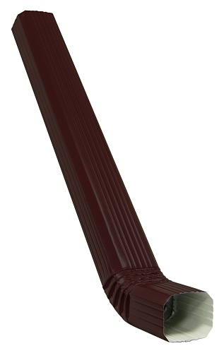 Труба прямоугольная с коленом Vortex RR 32 темно-коричневый (близкий RAL 8019)