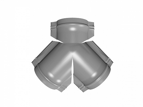 Доборные элементы Grand Line Тройник Y конька полукруглого RAL 9006 бело-алюминиевый