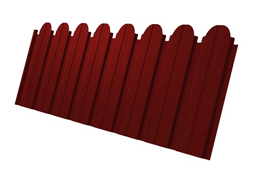 Заборы фигурные из профнастила Grand Line С10 (В) RAL 3011 коричнево-красный